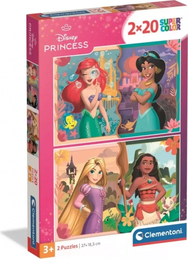 Clementoni puzzle Disney hercegnők 2×20 darab