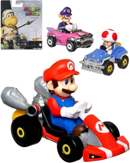 Mattel Hot Wheels Mario Kart fém kisautó figurával – 1 db