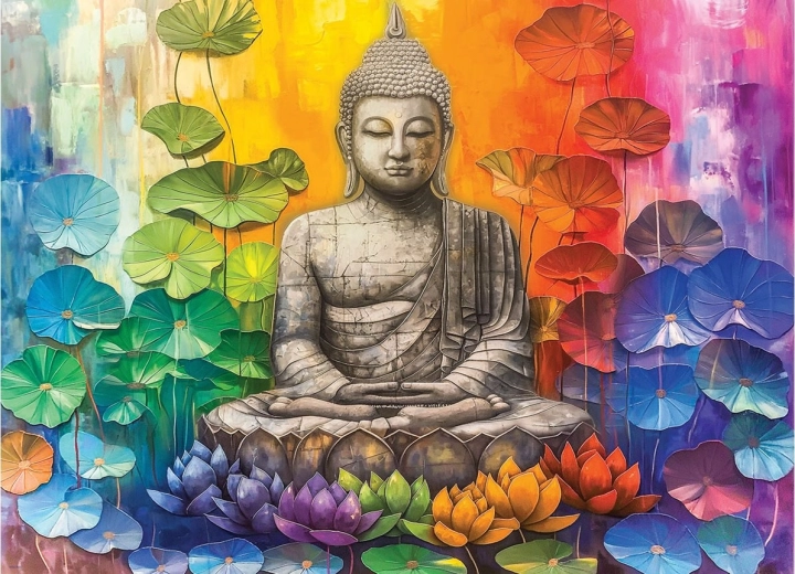 EUROGRAPHICS Színes Buddha kirakó 1000 darab