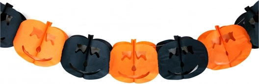 Papír halloweeni girland tökökkel, 4 m