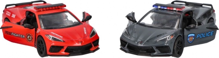goki fém Corvette modell rendőrség/tűzoltóság 13 cm