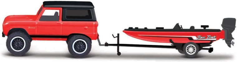 Maisto Design Tow & Go – 1966 Ford Bronco utánfutóval és motorcsónakkal 1:64
