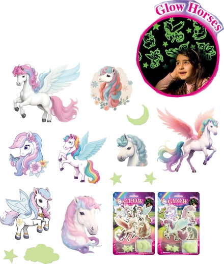 Világító matricák – hold, csillagok és unikornisok gyerekszobába