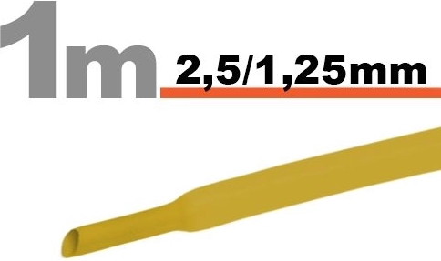 Sárga zsugorcső 2,5/1,25 mm