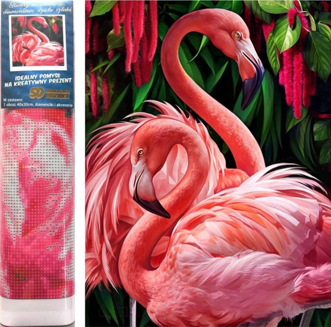 Gyémántfestés Flamingók 30x40cm