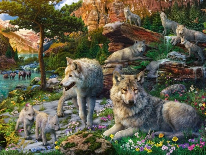 Ravensburger tavaszi farkasok 1500 darabos puzzle