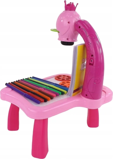 Stabil rózsaszín asztalka tartozékokkal