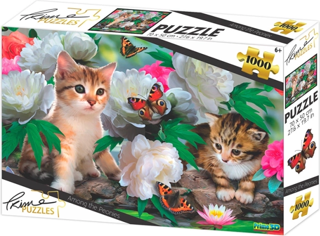 Cicák a bazsarózsák között puzzle, 1000 darab
