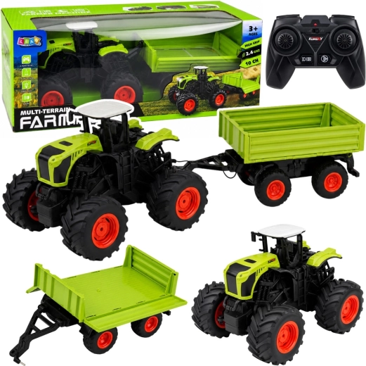 Távirányítású traktor billenős utánfutóval 1:16