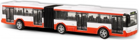 piros fém csuklós autóbusz 18 cm