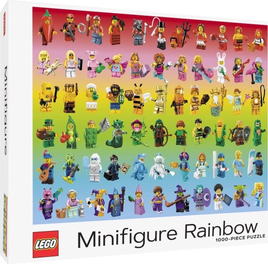 LEGO szivárványos minifigurák kirakó, 1000 darab