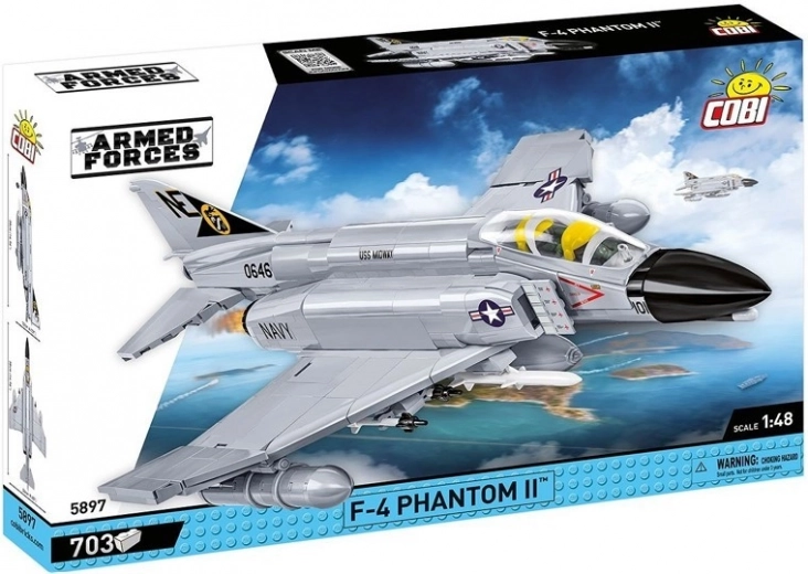 F-4 Phantom II építőkészlet 703 darabból, 1:48 méretarányban