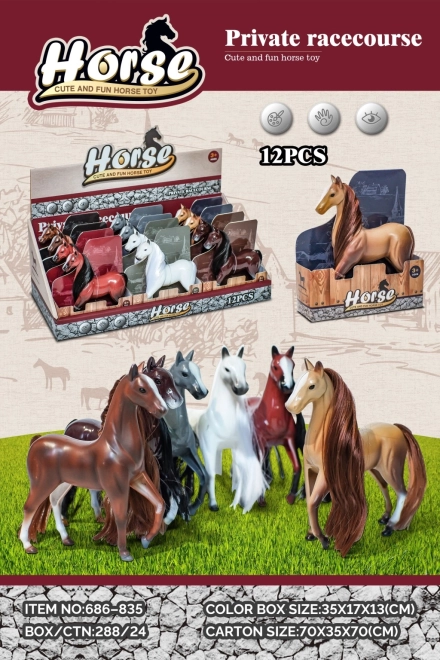 Póni – műanyag figura 6 színben