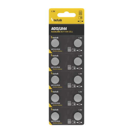 Lúgos gombelem AG13 / LR44 / A76 / 357 1,5 V – 10 darabos csomag