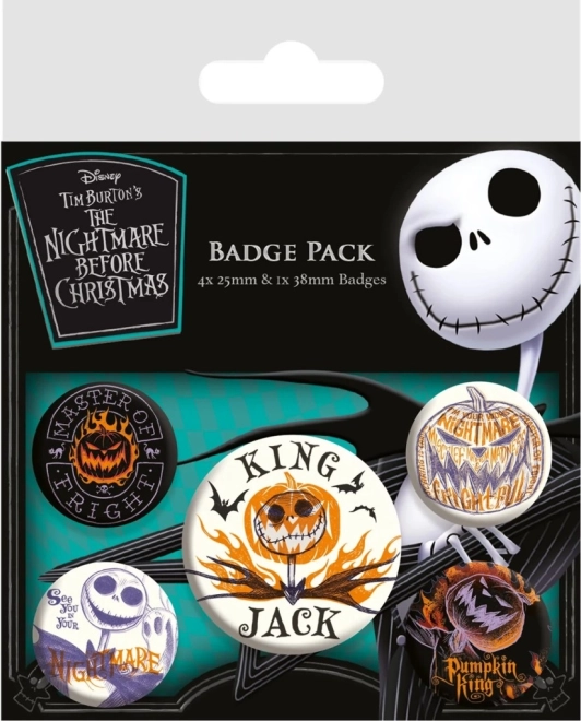 NIGHTMARE BEFORE CHRISTMAS kitűzőkészlet – 5 db (2,5–3,5 cm)