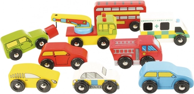 Bigjigs Rail fa autó készlet