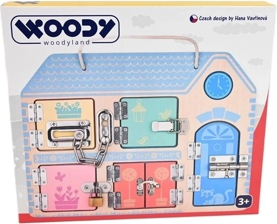 WOODYLAND Oktató ügyességi tábla zárakkal