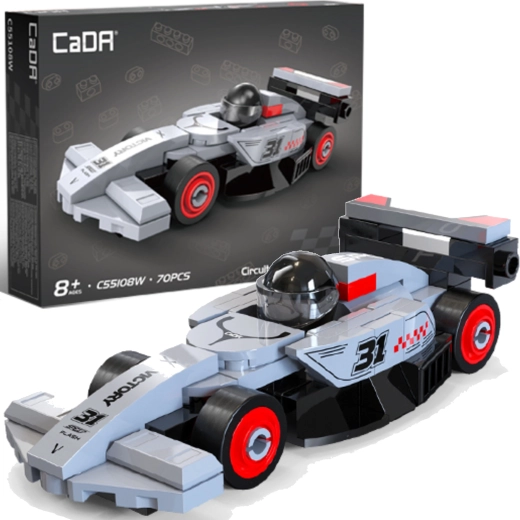 CaDA építőjáték versenyautó Circuit racing car szürke, 70 darab