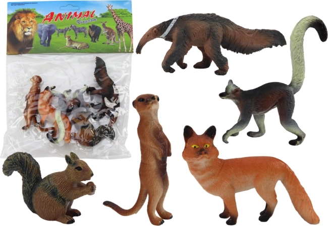 Állat Figurák 5 Db: Mókus, Szurikáta, Hangyász, Róka, Lemur