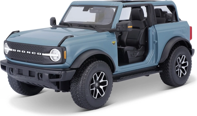 Maisto 2021 Ford Bronco Badlands ajtók nélkül, kék, 1:18