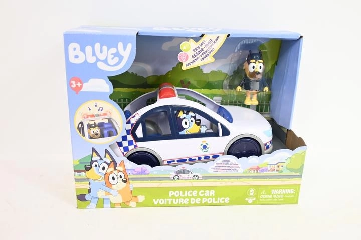 Bluey rendőrautó fénnyel és hanggal + rendőrfigura - 1 db