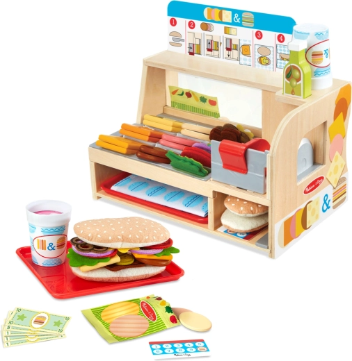 Melissa & Doug fából készült szendvicspult Slice & Stack készlettel (52 db)