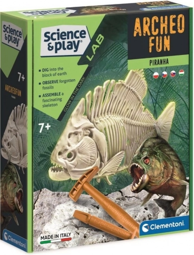 Clementoni Science & Play ArcheoFun: piranja, amely világít a sötétben