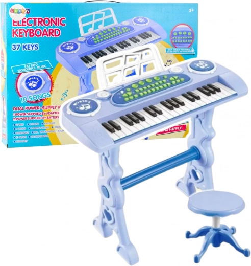 Elektronikus gyerek zongora mikrofonnal, 37 billentyű, kék