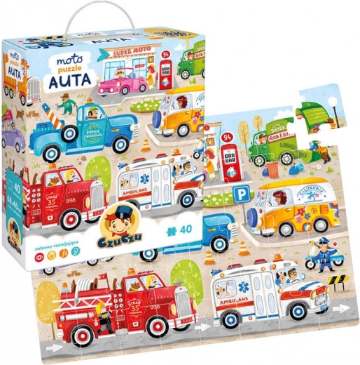 CzuCzu Moto puzzle Autók – nagy kirakó gyerekeknek