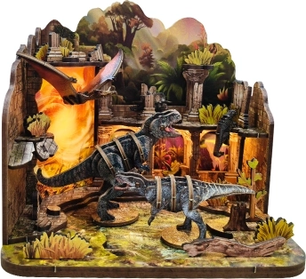 Miniatűr házikó Dinoszaurusz vár – DIY készlet LED világítással
