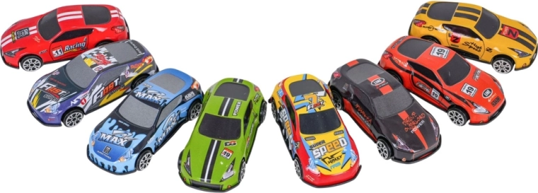 8 darab fém kisautó készlet kiegészítőkkel