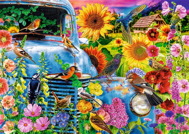 1000 darabos puzzle Premium Plus minőség Falusi idill: Éneklő madarak