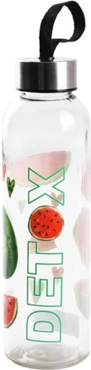 Üveg vizespalack Detox 0,5 l gyümölcsmintával