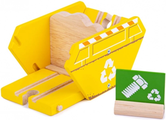 Fa újrahasznosító konténer a BIGJIGS RAIL vonatpályához