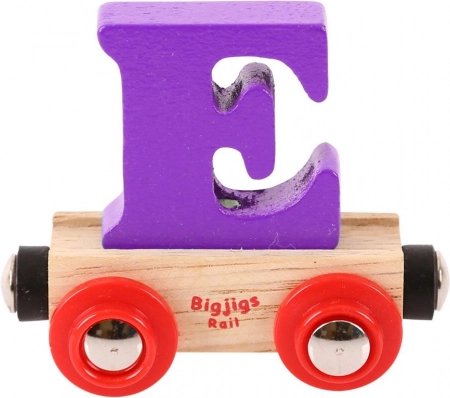 Bigjigs Rail fa vagon E betűvel