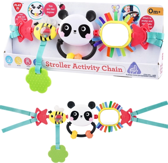 Playgo felakasztható babakocsi-játék panda és méhecske