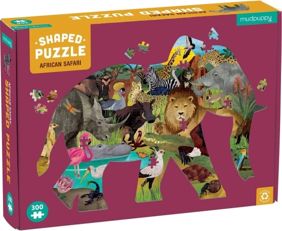 Afrikai szafaris, elefánt alakú puzzle, 300 darab