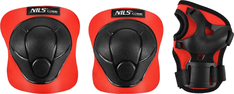 NILS Extreme H210 piros görkorcsolya- és gördeszkavédő szett – S