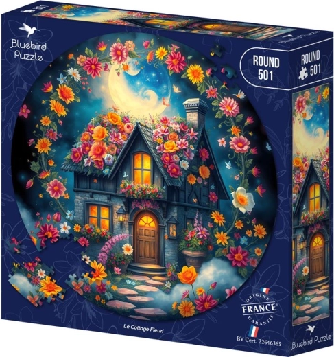 Bluebird kerek puzzle Virágos kunyhó 501 darabos