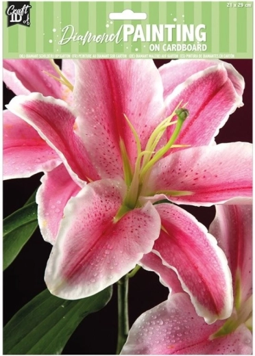 Gyémántszemes festés kartonon – liliom 21 × 29 cm