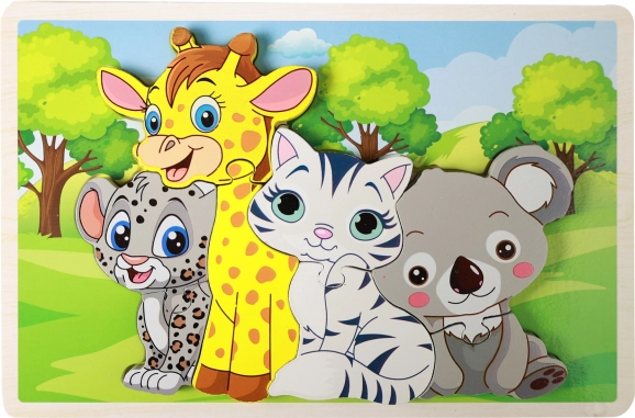 Fából készült állatos kirakó – 8 darab