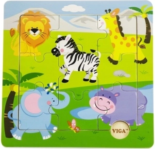 Fa safari puzzle gyerekeknek 18 hó+