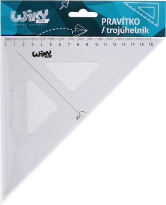 Átlátszó háromszögvonalzó 15 cm