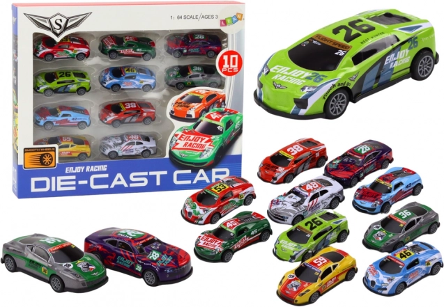 1:64 Versenyautó Készlet 10 darab