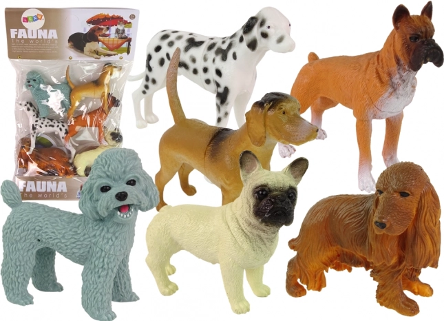 6 darabos kutyás figura szett – valósághű fajták figurái