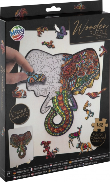 Kontúros fa puzzle – elefánt