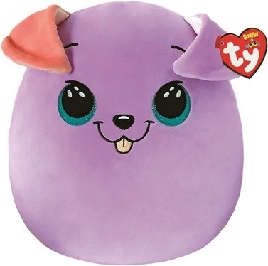 Párnás plüssjáték TY Squishy Kutya Bitsy lila 22 cm