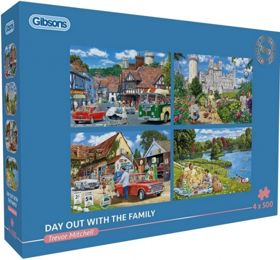 Gibsons puzzle Családi kirándulás 4×500 darab