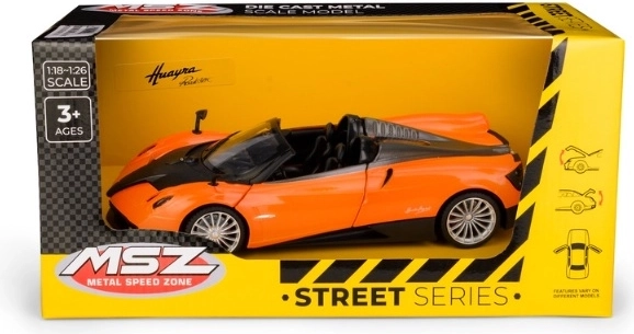 MSZ Pagani Huayra Roadster autómodell 1:24 narancssárga