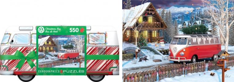 EUROGRAPHICS kirakó fém dobozban karácsonyi Volkswagen busz 550 darab